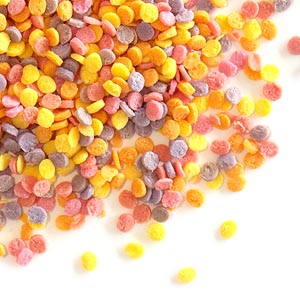 Multicoloured confetti Natural coloured shaped Sugar Sprinkles Edible Cake Decorations